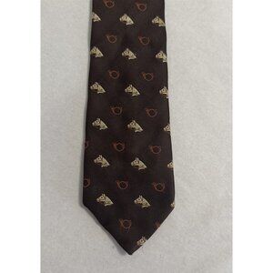 Vintage Tie Horse Equine Hiro High Fashion Brown Men's Necktie Germany Polyester